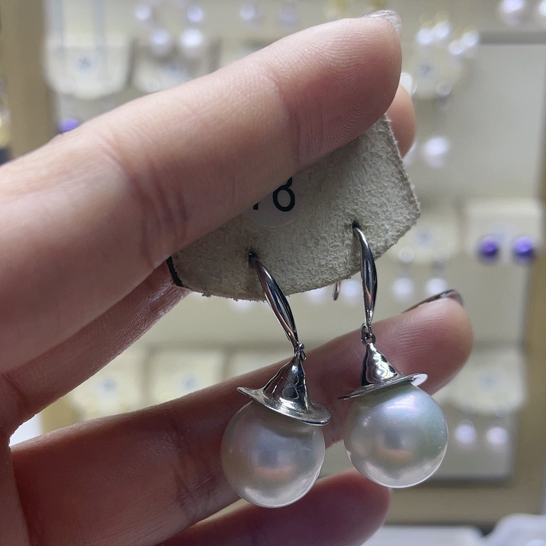 淡水珍珠耳饰银S925镶嵌