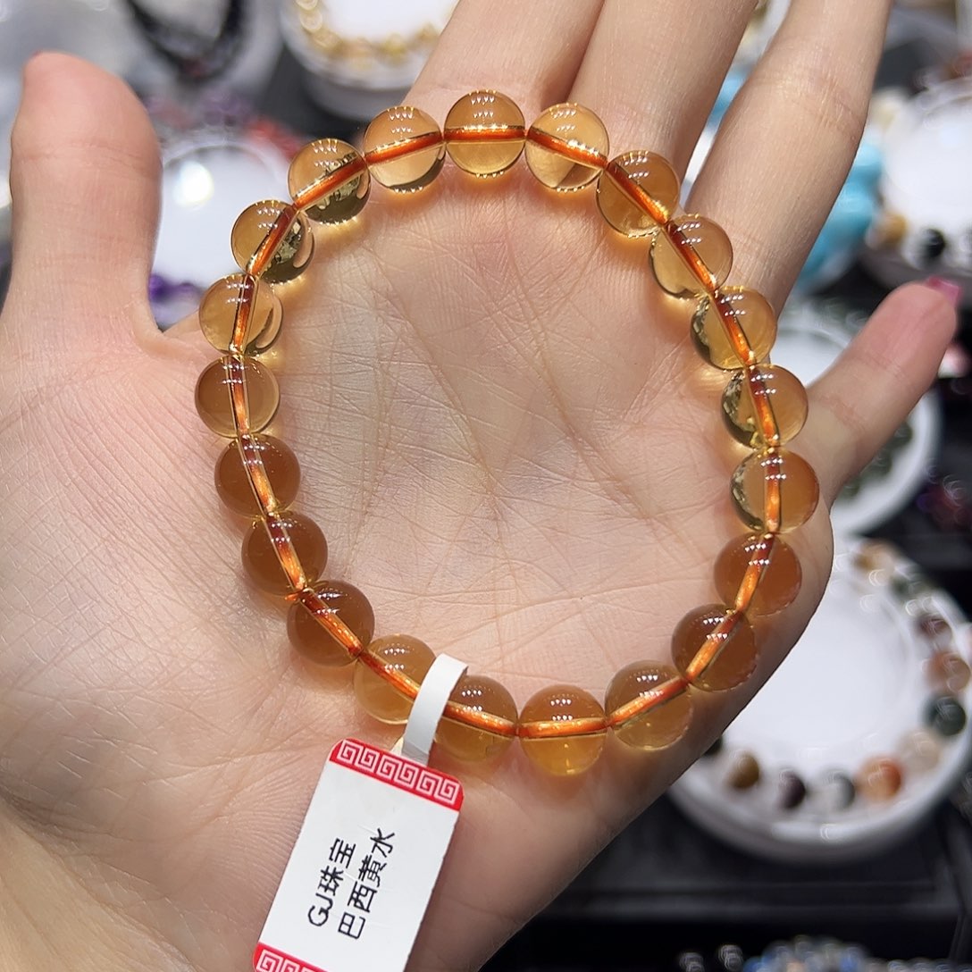 手链未镶嵌水晶Sg10巴西暴力黄水晶