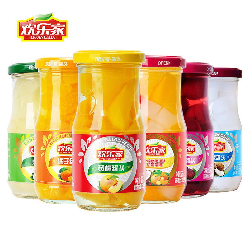 【6罐】26年1月-3月到期欢乐家水果罐头256g杨梅罐头橘子雪梨新鲜