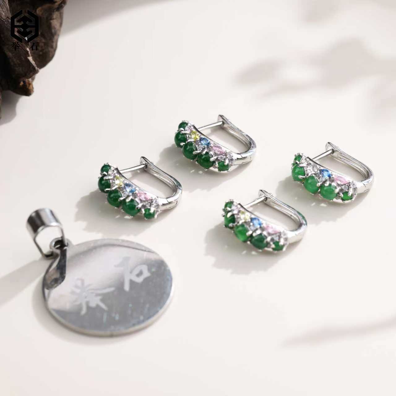 【举石精选】X12-886-39翡翠耳饰（一对/多样性发/蛋面约2-3mm）E