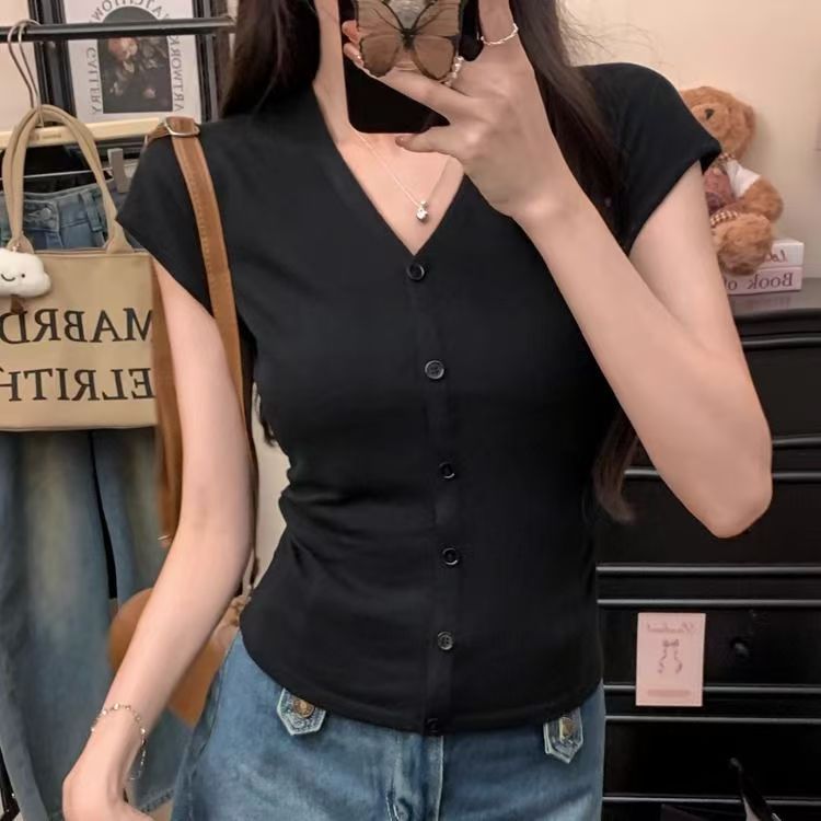 2025夏季新款修身羊毛衫针织女短袖3080-1