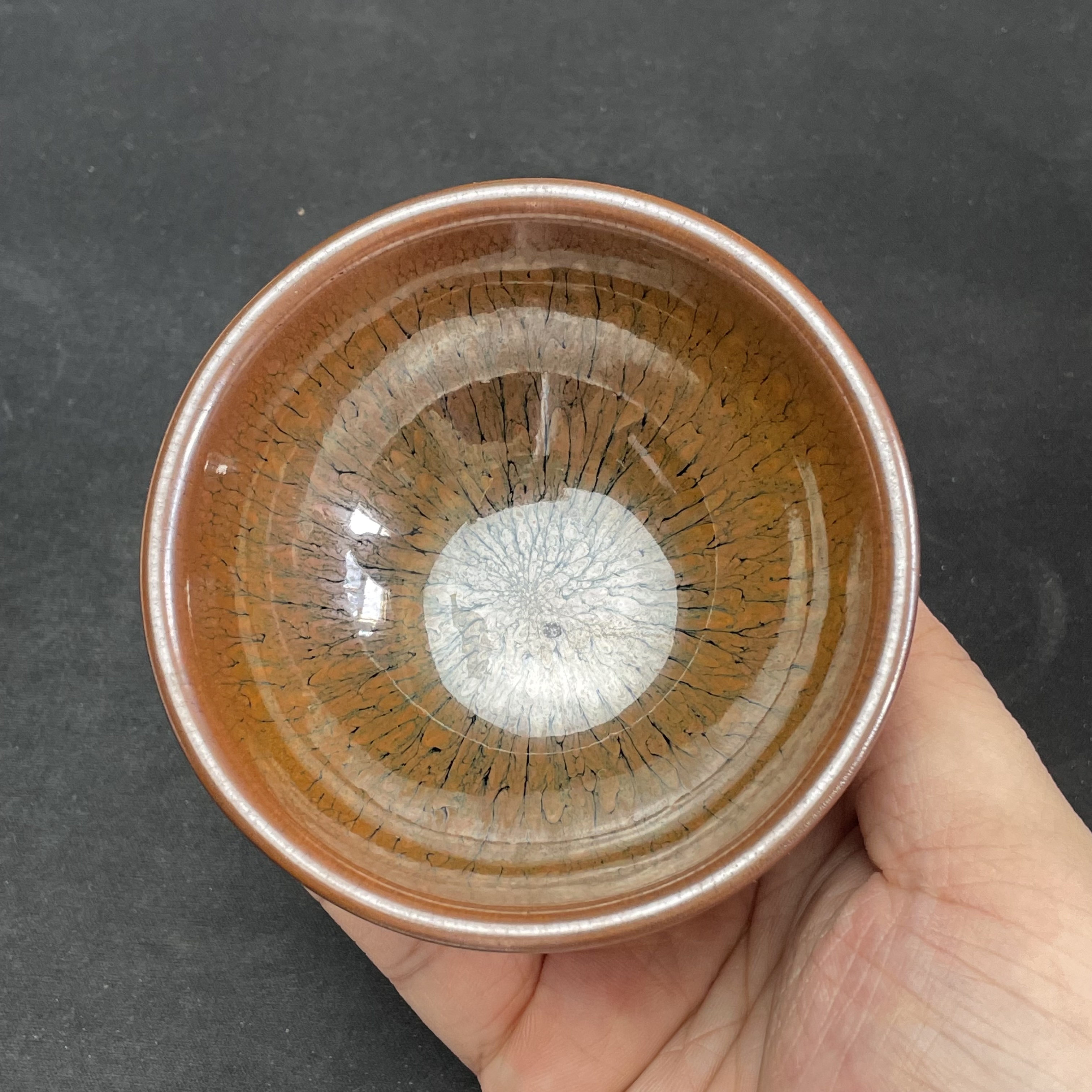 微瑕柴烧百花建盏主人杯