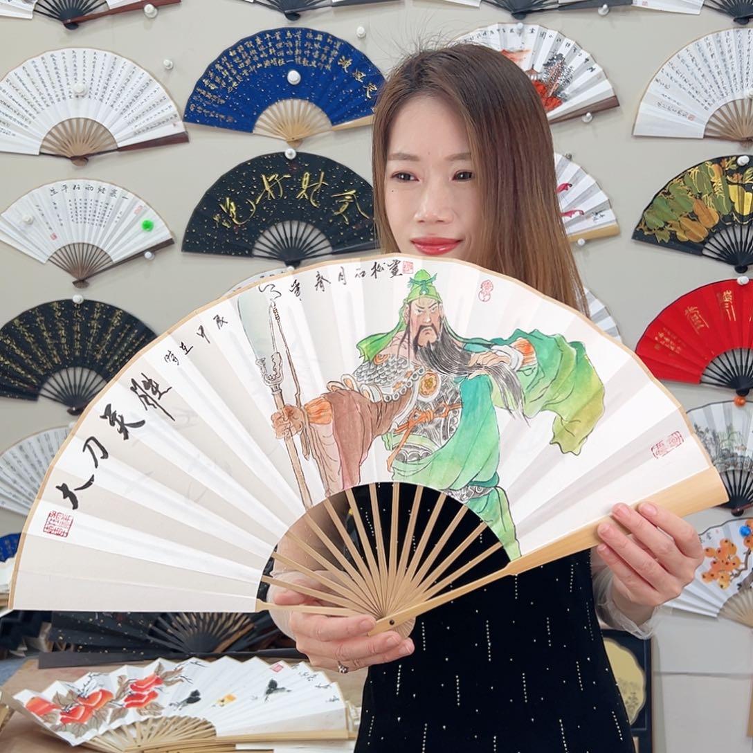 书法十寸玉竹-文玩扇-手写-粘好发出