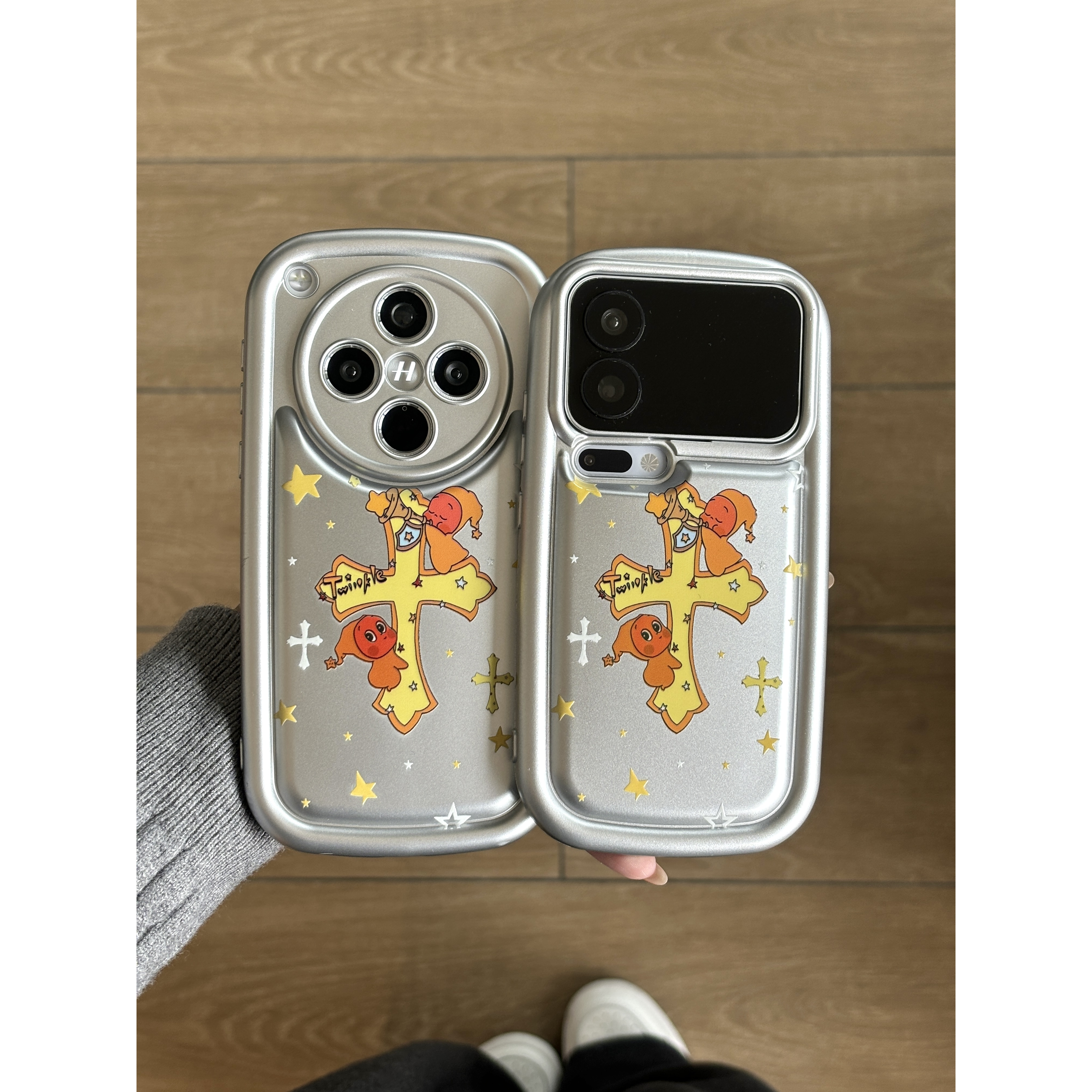 适用于华为荣耀小米17pro星星小人红米oppo苹果vivo可爱手机壳顶