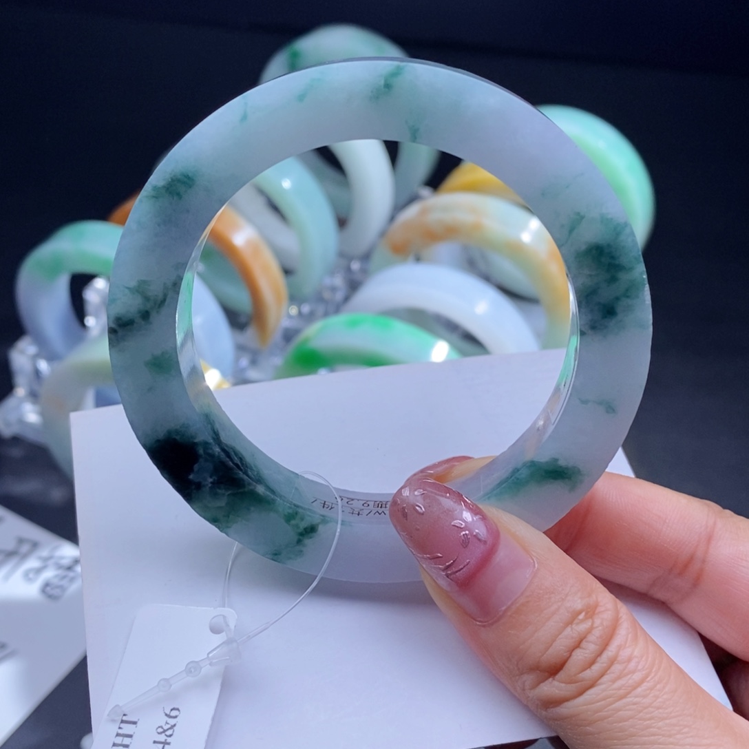 定制翡翠未镶嵌翡翠手镯57-60