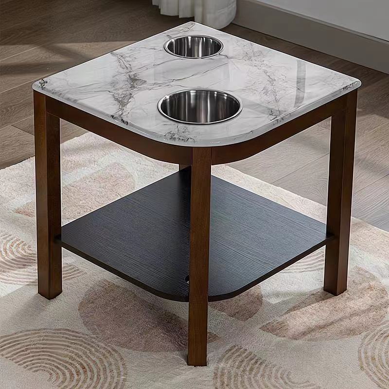 【2个装】棋牌室实木茶几茶楼酒店会所麻将机专用角几茶水置物架