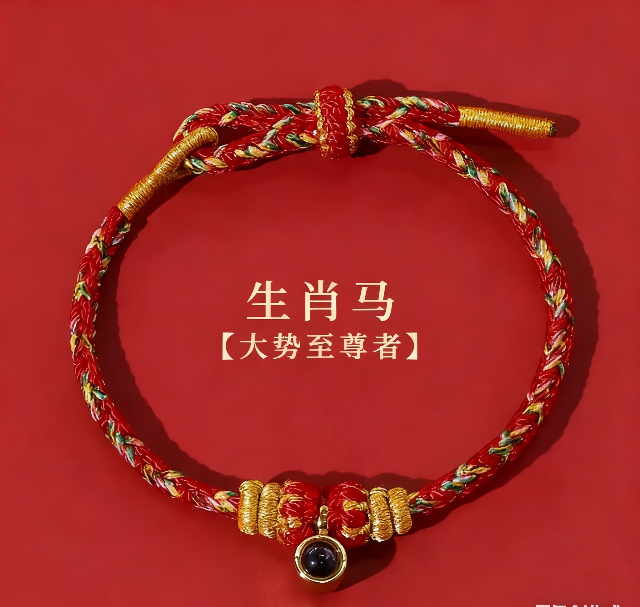 合金手链 生肖 马   珠宝饰品转运珠编织绳编绳红绳