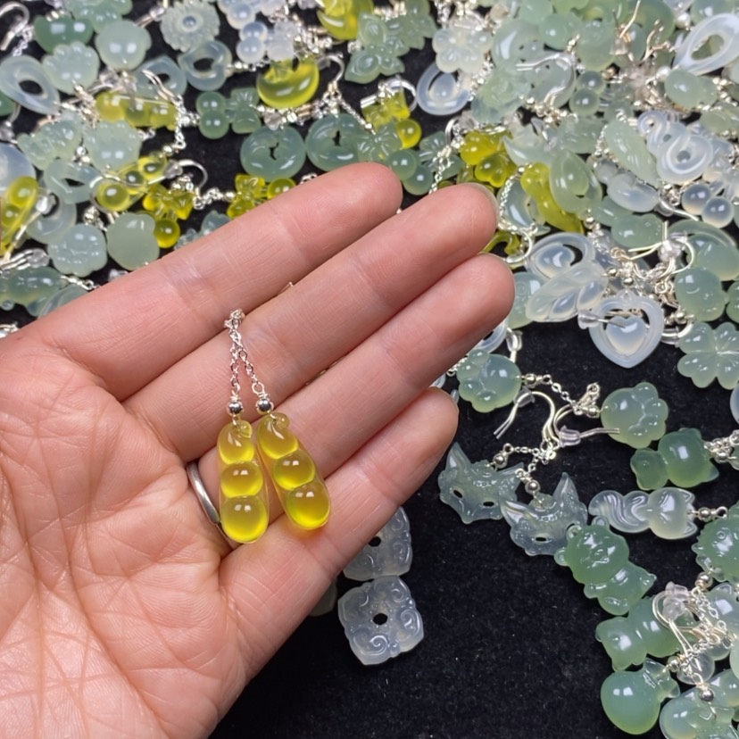 【闪购商品】蛇纹石玉未镶嵌挂件耳饰耳环项链