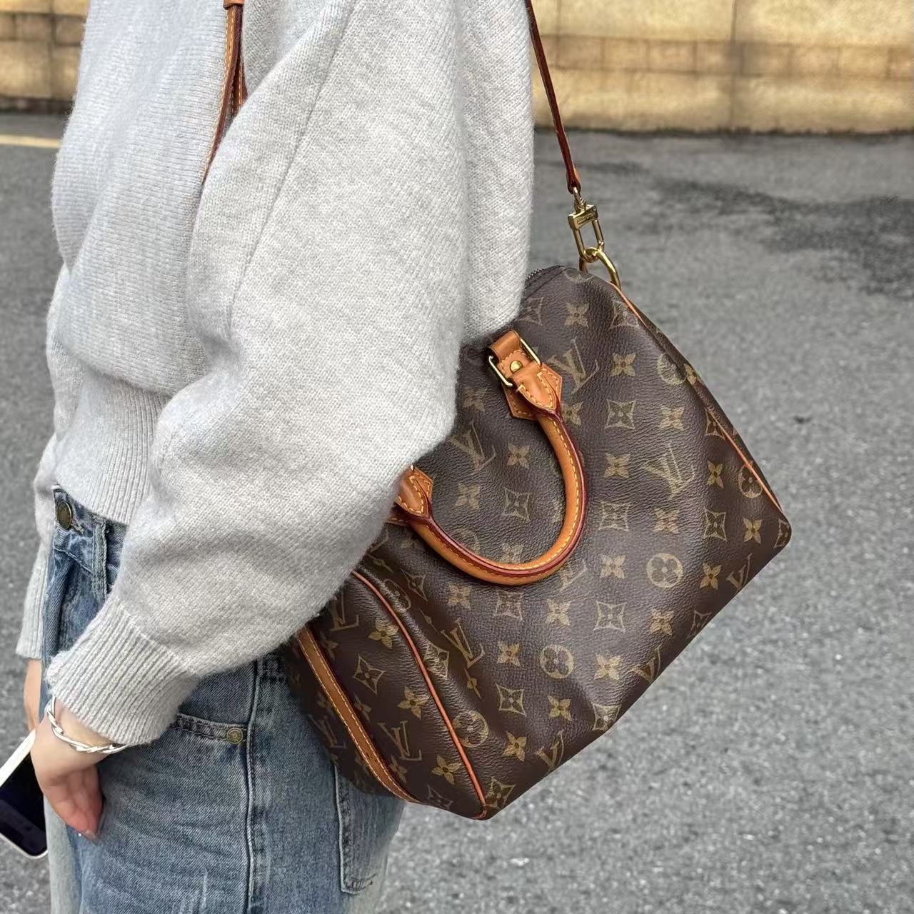 95新 LouisVuitton/路易威登 17955147 LVspeedy25肩带款  25*19 