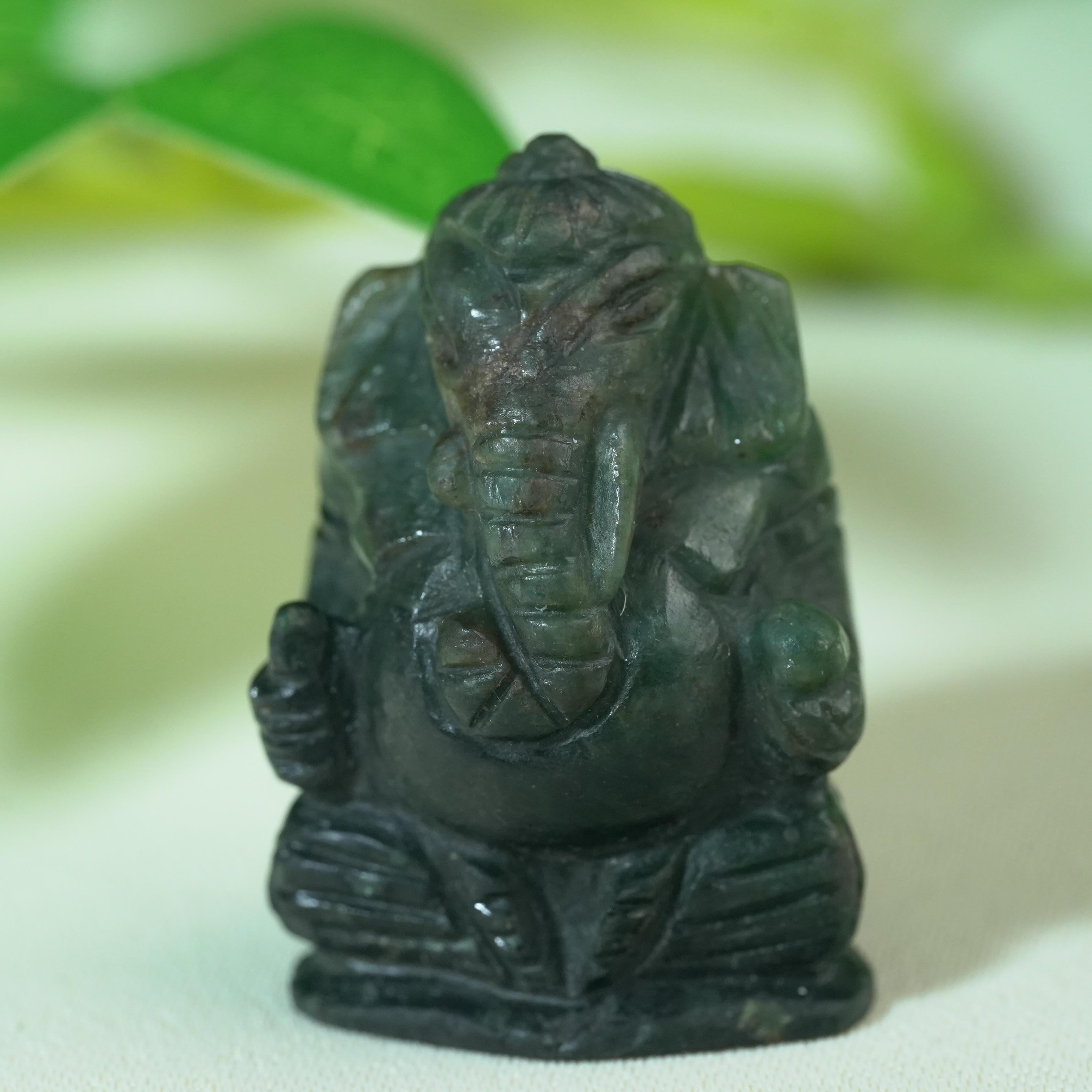 二十世纪翡翠象头神把件【文物宝库】AABS250226042