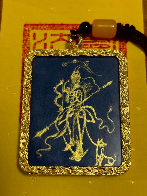 合金亚克力吊坠 二郎神纯手绘牌子杨戬妙道真君挂坠盒子