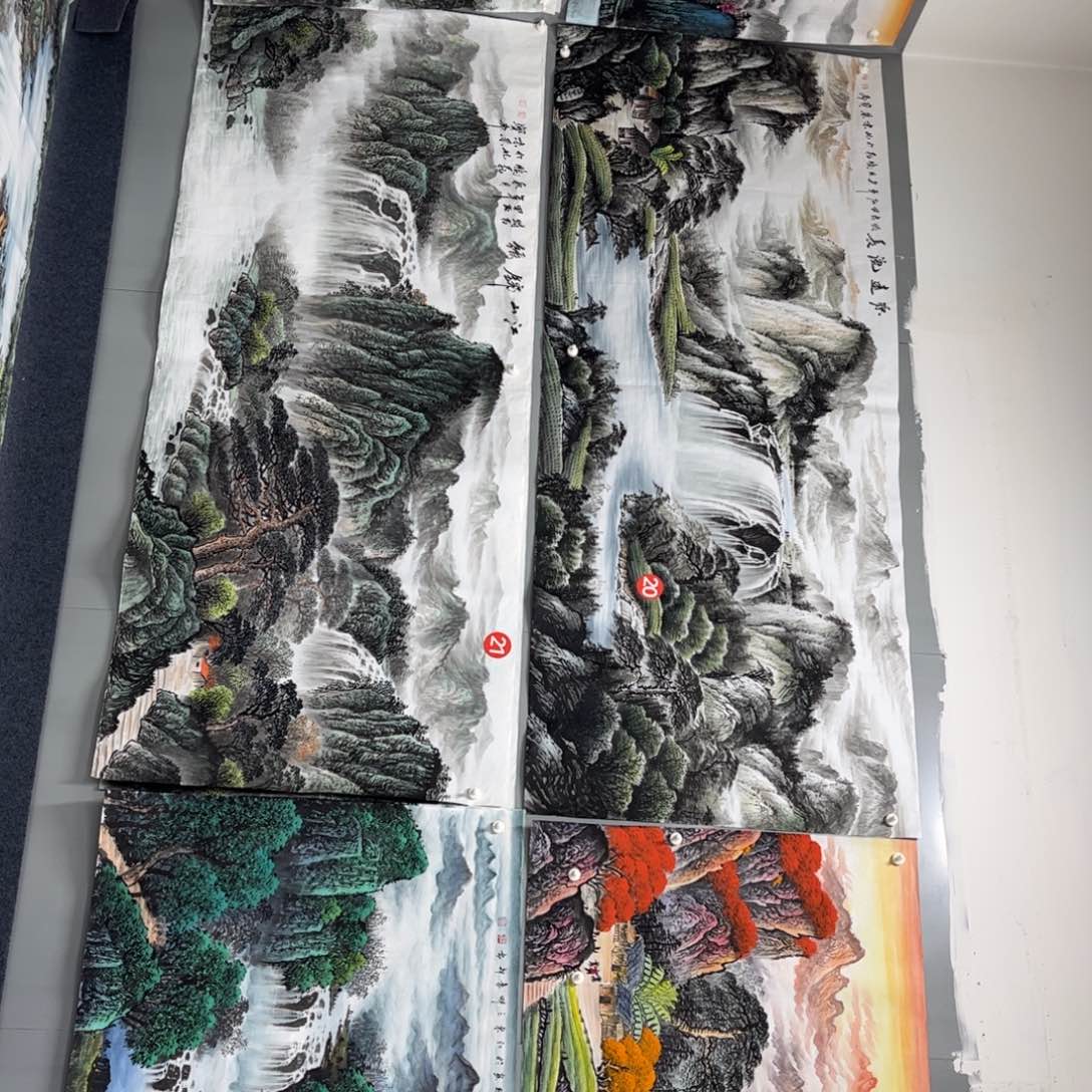 国画智***子手绘山水作品