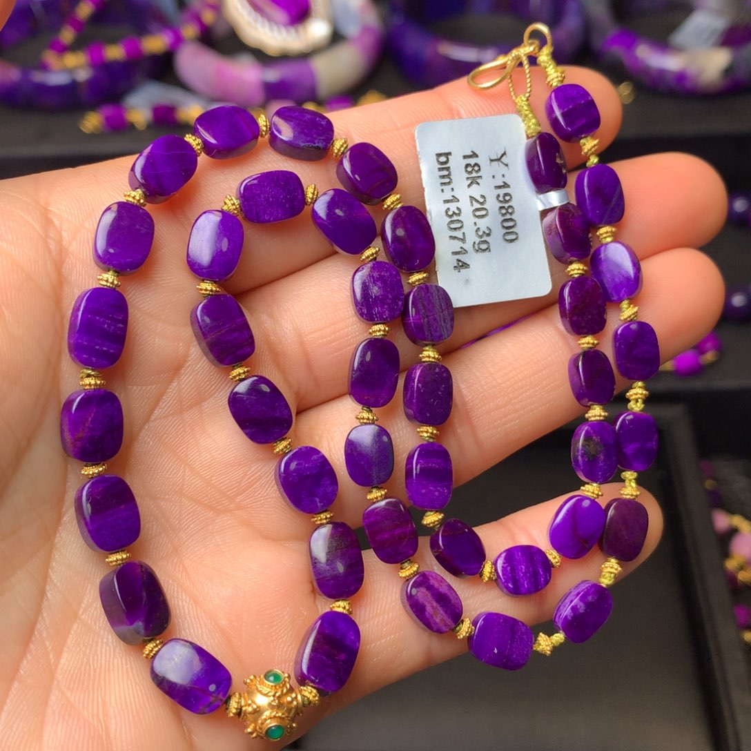 苏纪石（舒俱来）18K金镶嵌项链