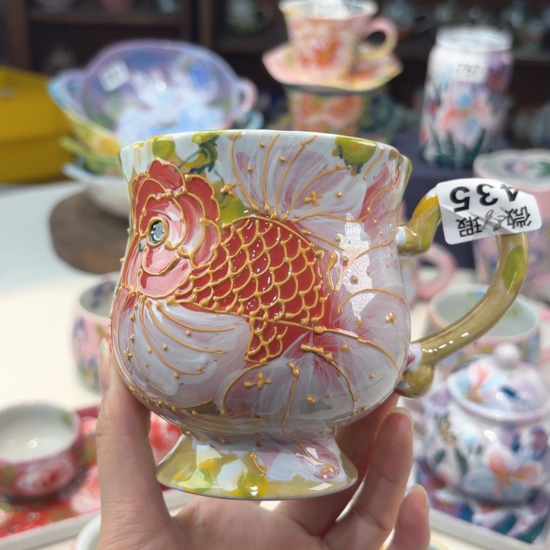 景德镇手绘高温釉下彩陶瓷茶具