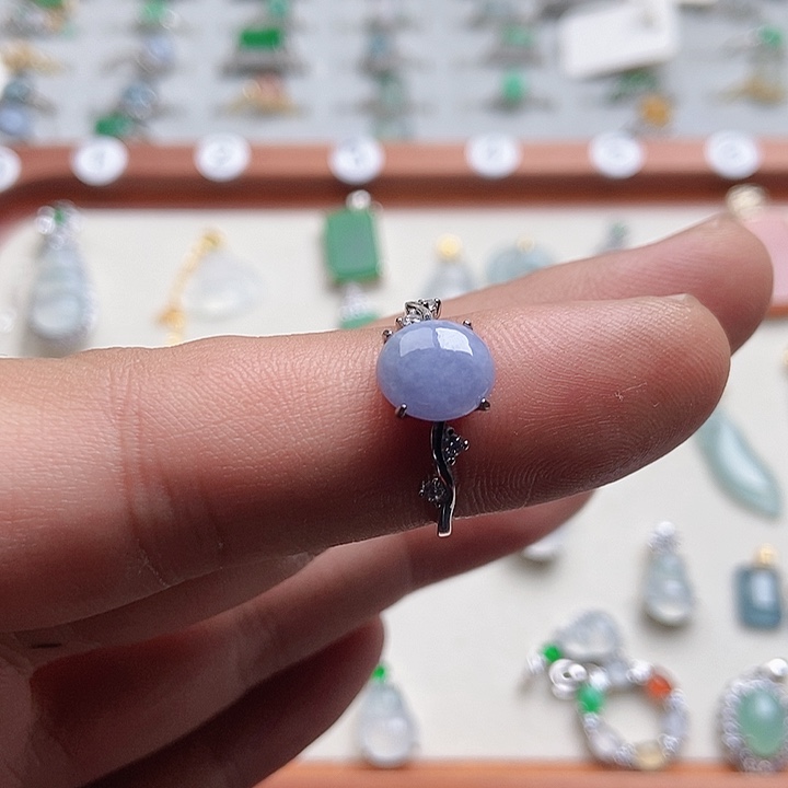 翡翠银S925镶嵌戒指