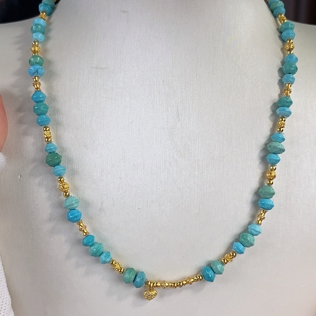 绿松石银S925镀金镶嵌珠宝奇石