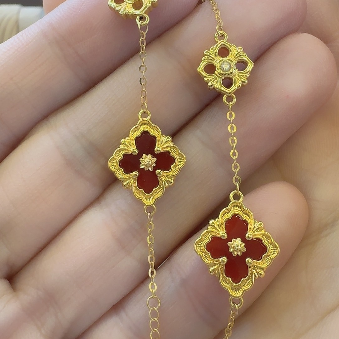 18K金镶嵌手链玛瑙/玉髓手链