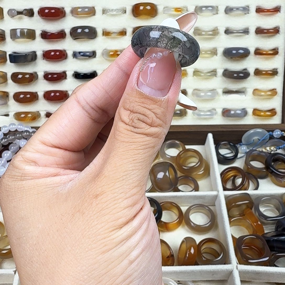 玛瑙/玉髓戒圈未镶嵌15/16圈福利不退换