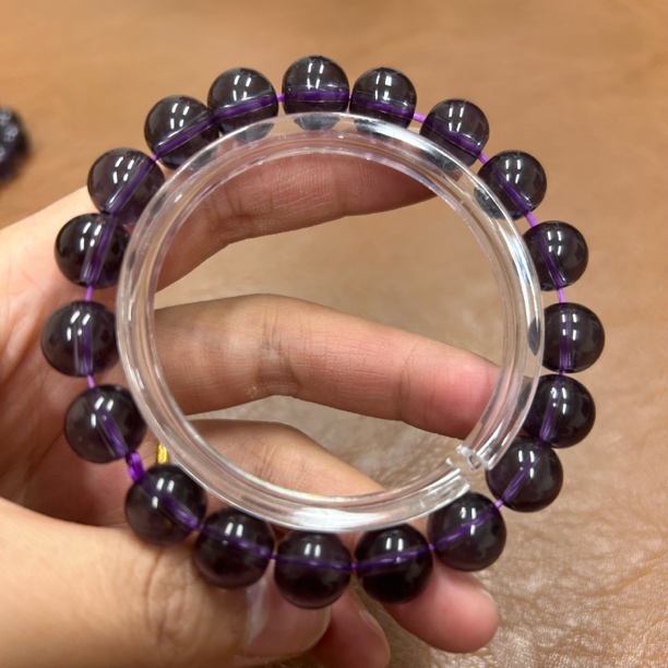 A619 紫水晶 卡1.0 圆珠单圈手串 