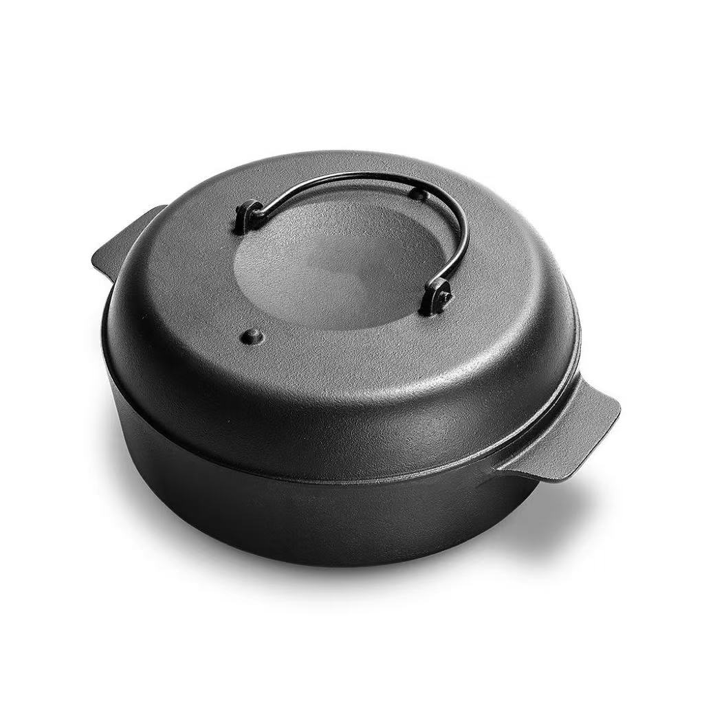 D-22cm铸铁味烤红薯锅蜂巢蓄能铸铁锅