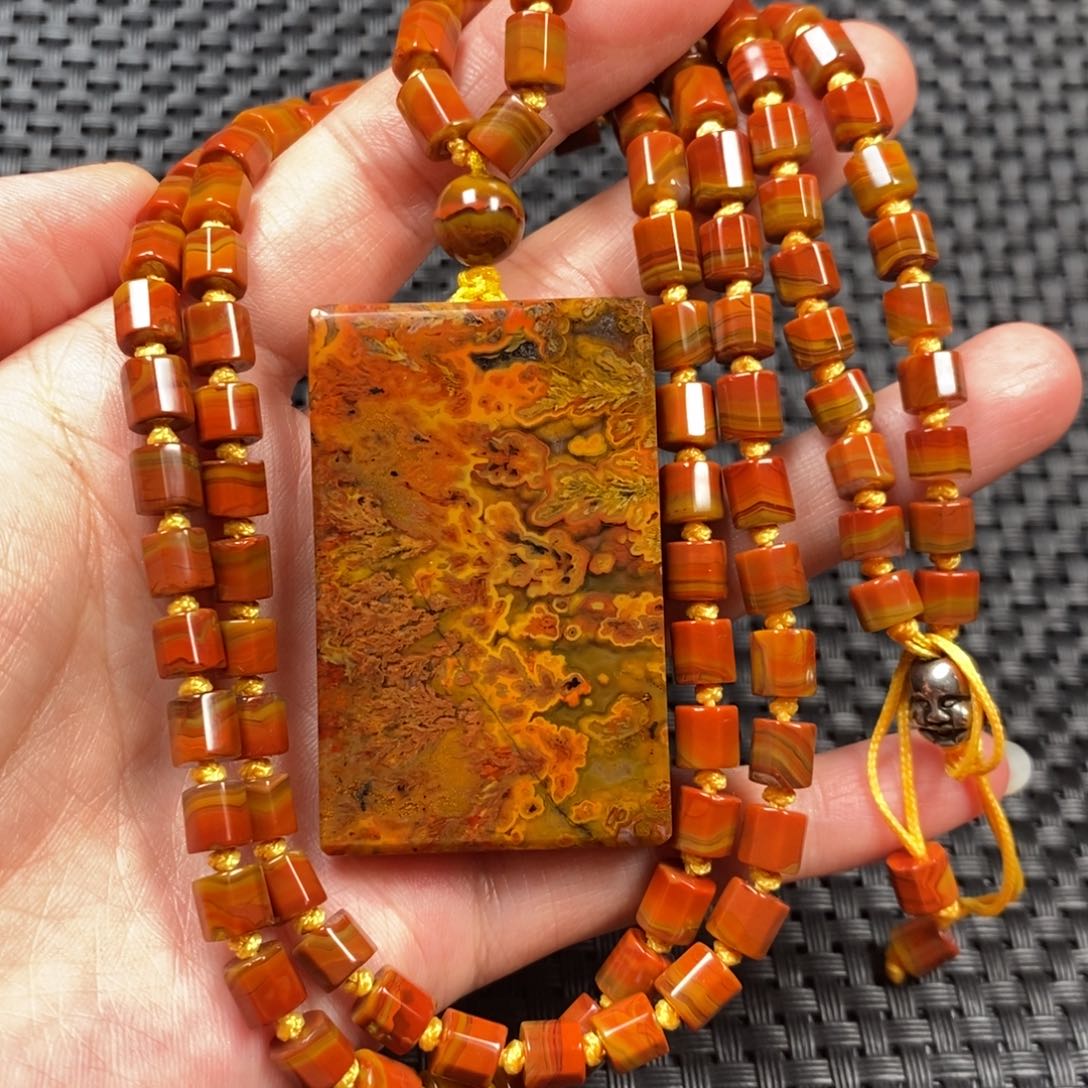 玛瑙/玉髓项链未镶嵌战国红项链