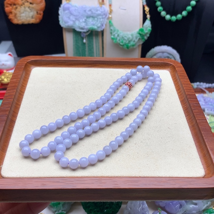 翡翠项链未镶嵌紫翡项链