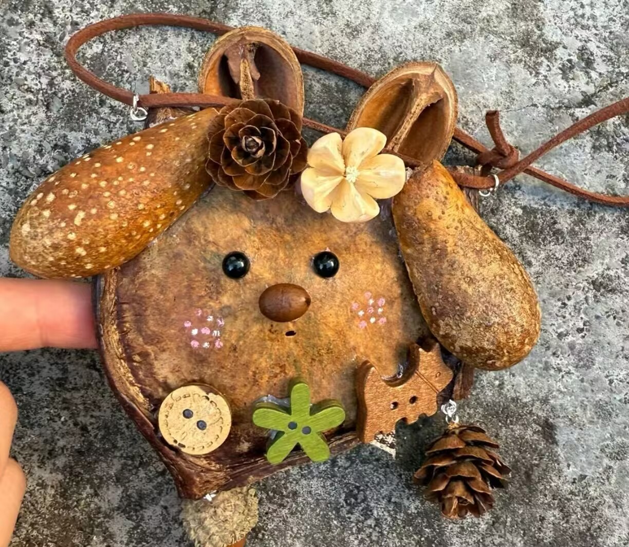 一豆 单面 豆荚可爱 小熊 小狗 小猪 材料包diy 教师节送礼 包挂