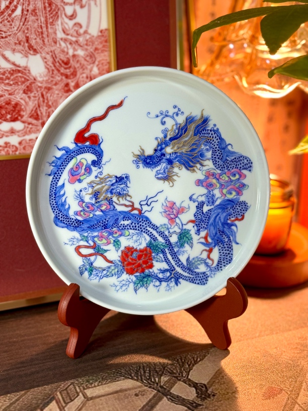 景德镇手工干泡手绘斗彩壶承陶瓷茶具龙纹纯手工全手工