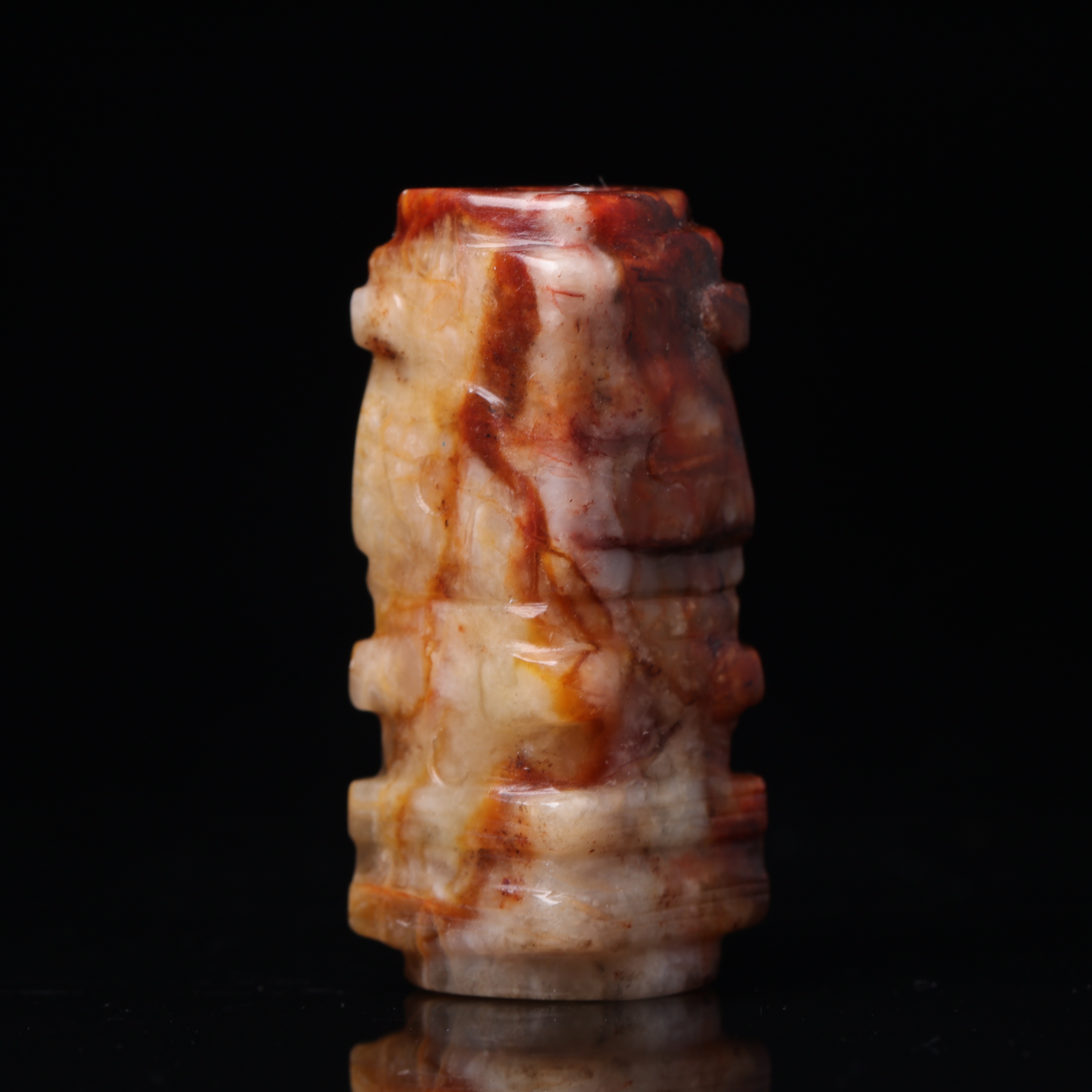 明代地方玉人面纹玉珒-NX