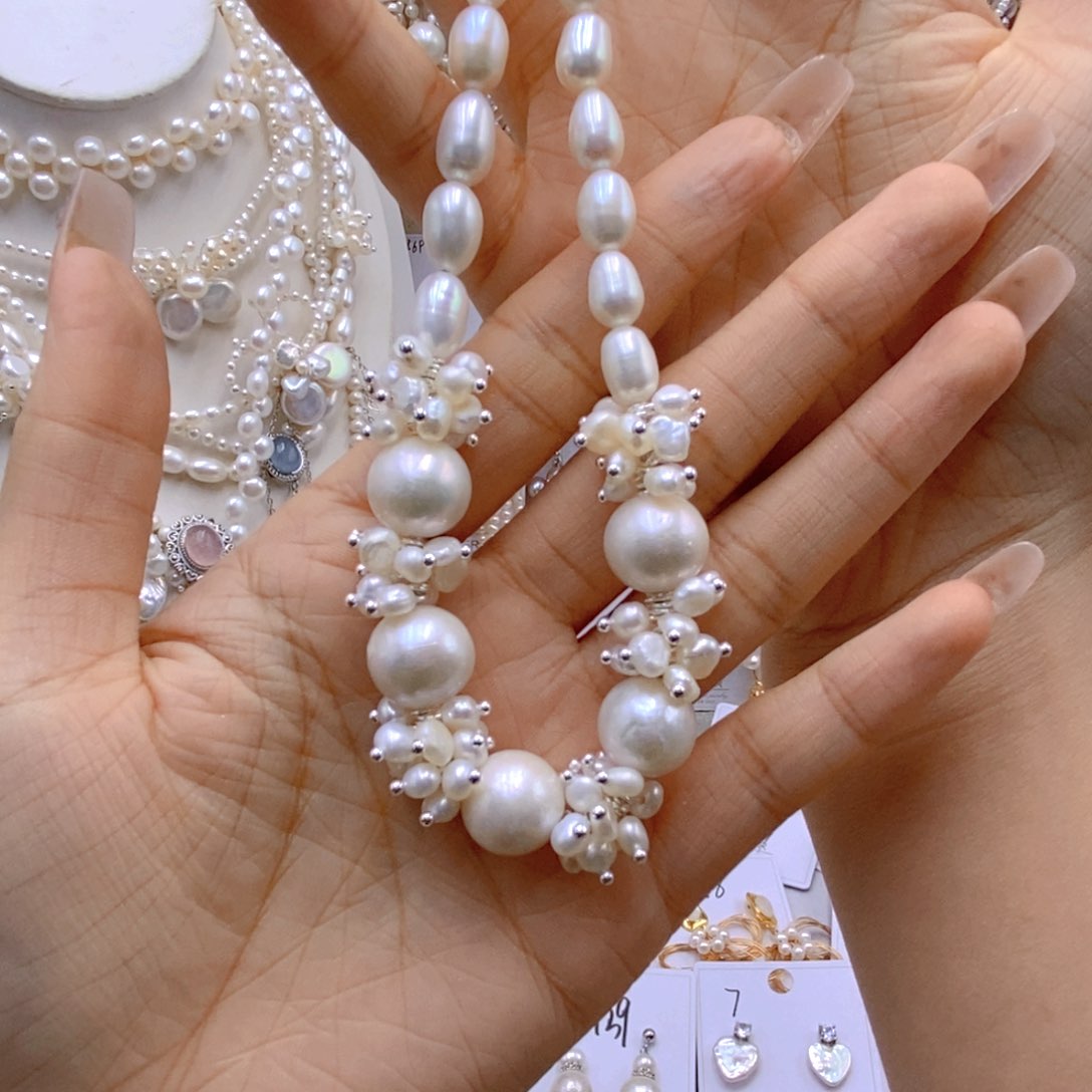 淡水珍珠银S925镶嵌颈饰恋****g