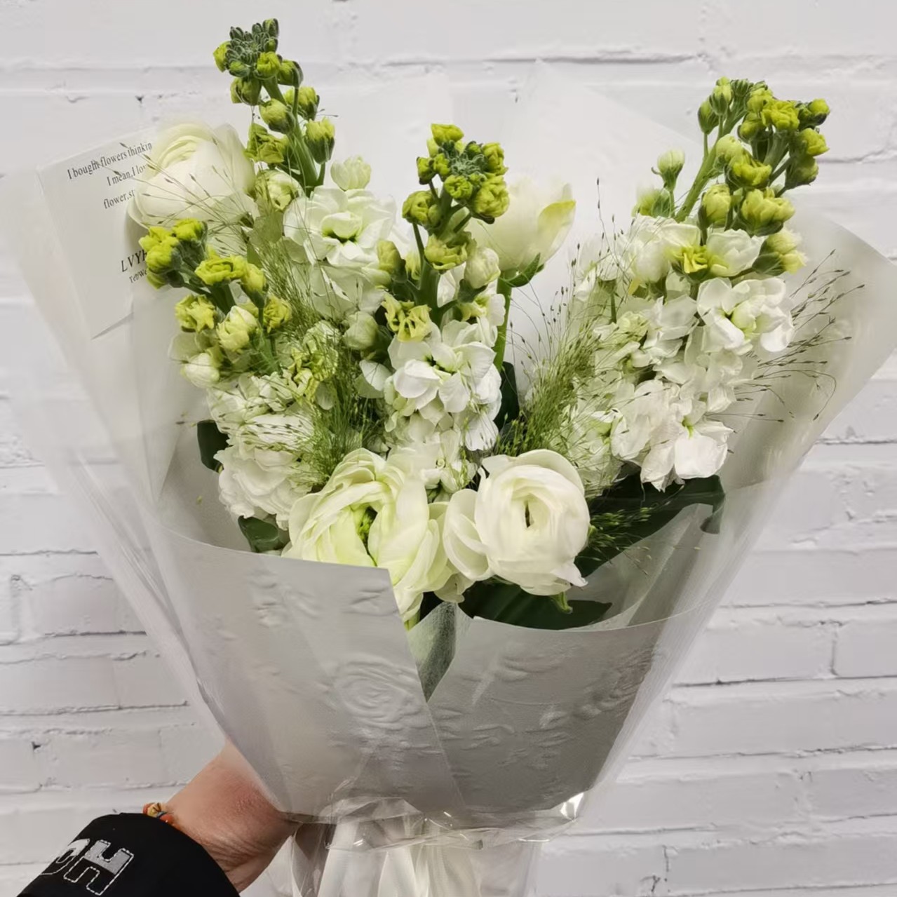 5枝紫罗兰5枝洋牡丹鲜花花束小时达日照同城配送速递