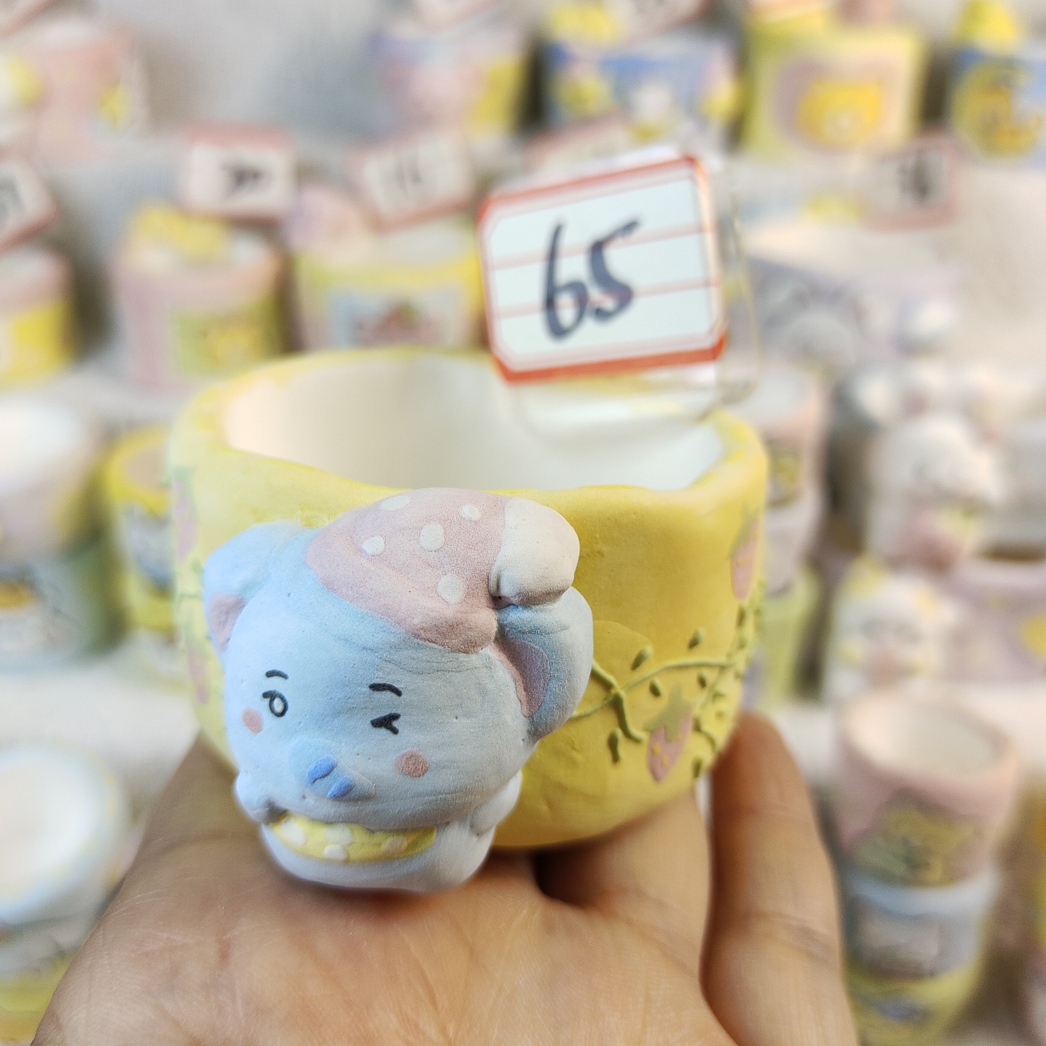 可爱大象满绘微瑕多肉花盆