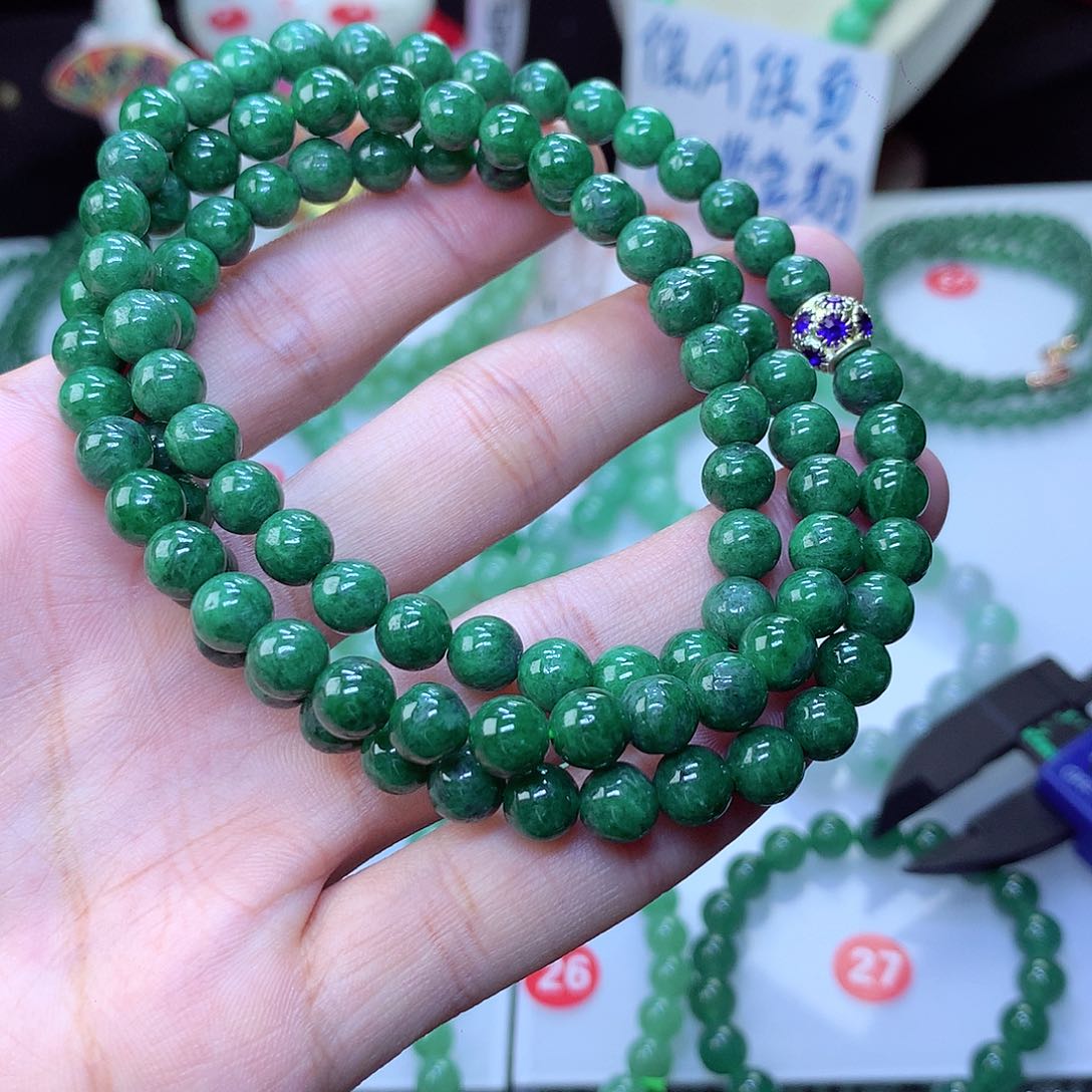 翡翠毛衣链未镶嵌