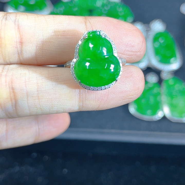 翡翠银S925镶嵌吊坠(不含链)