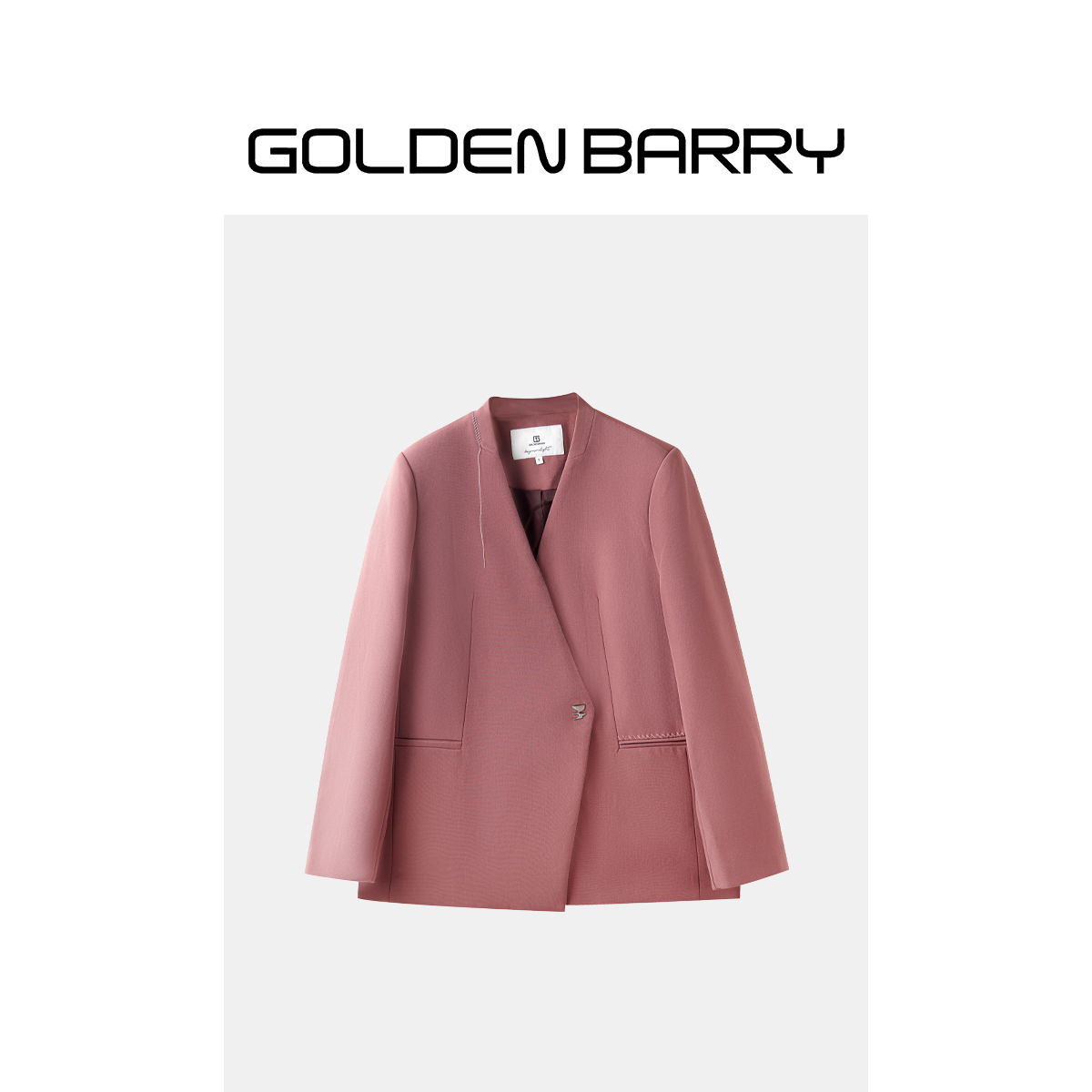 |100122气质简约舒适轻奢时尚设计感女士深V领西服【微瑕】