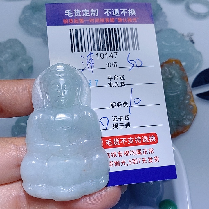 浦***子翡翠未镶嵌颈饰天光墟翡翠市场现金代购