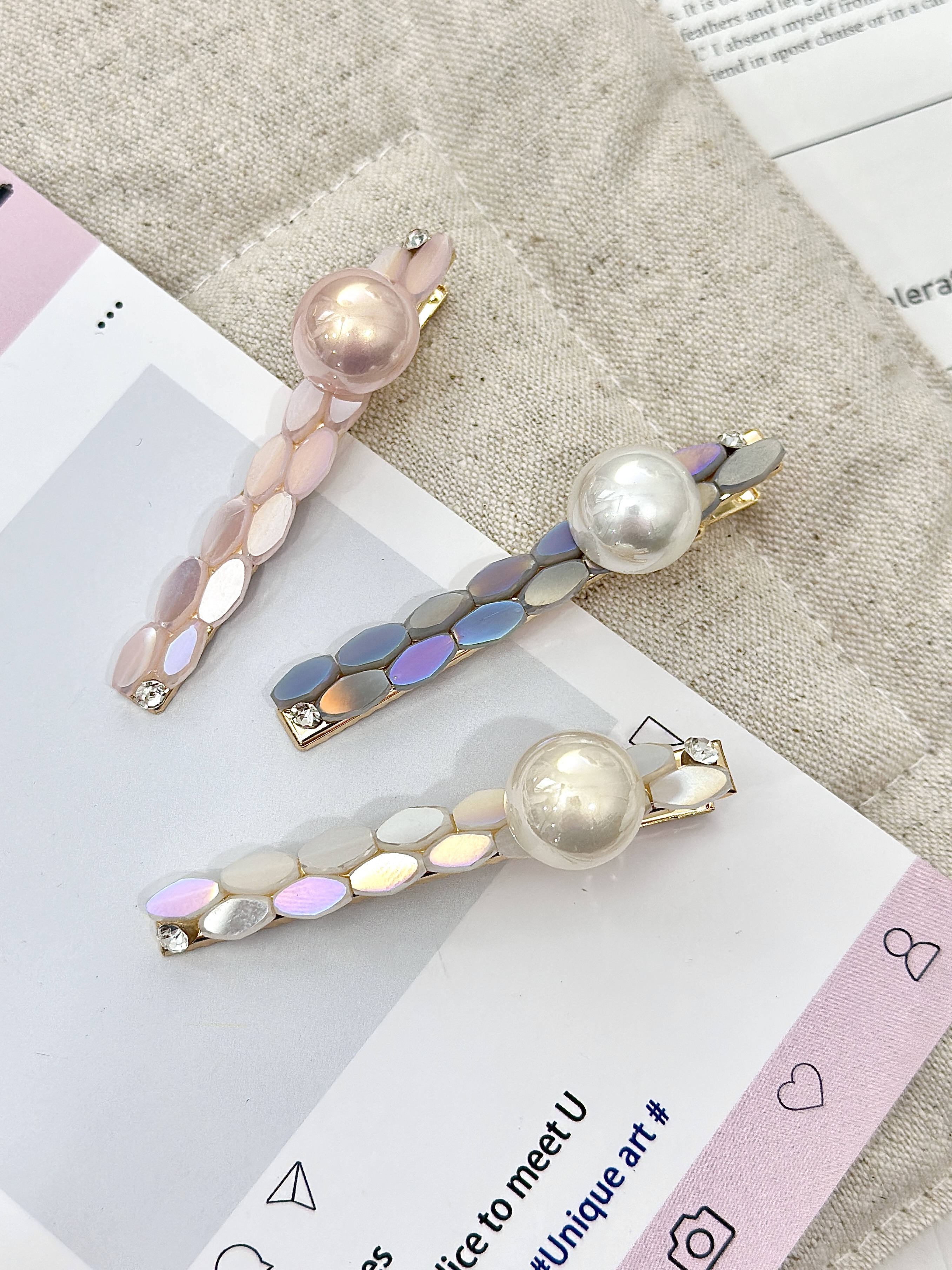 韩版东大门定制款时尚可爱轻奢气质镶钻发夹（单支）YZ166