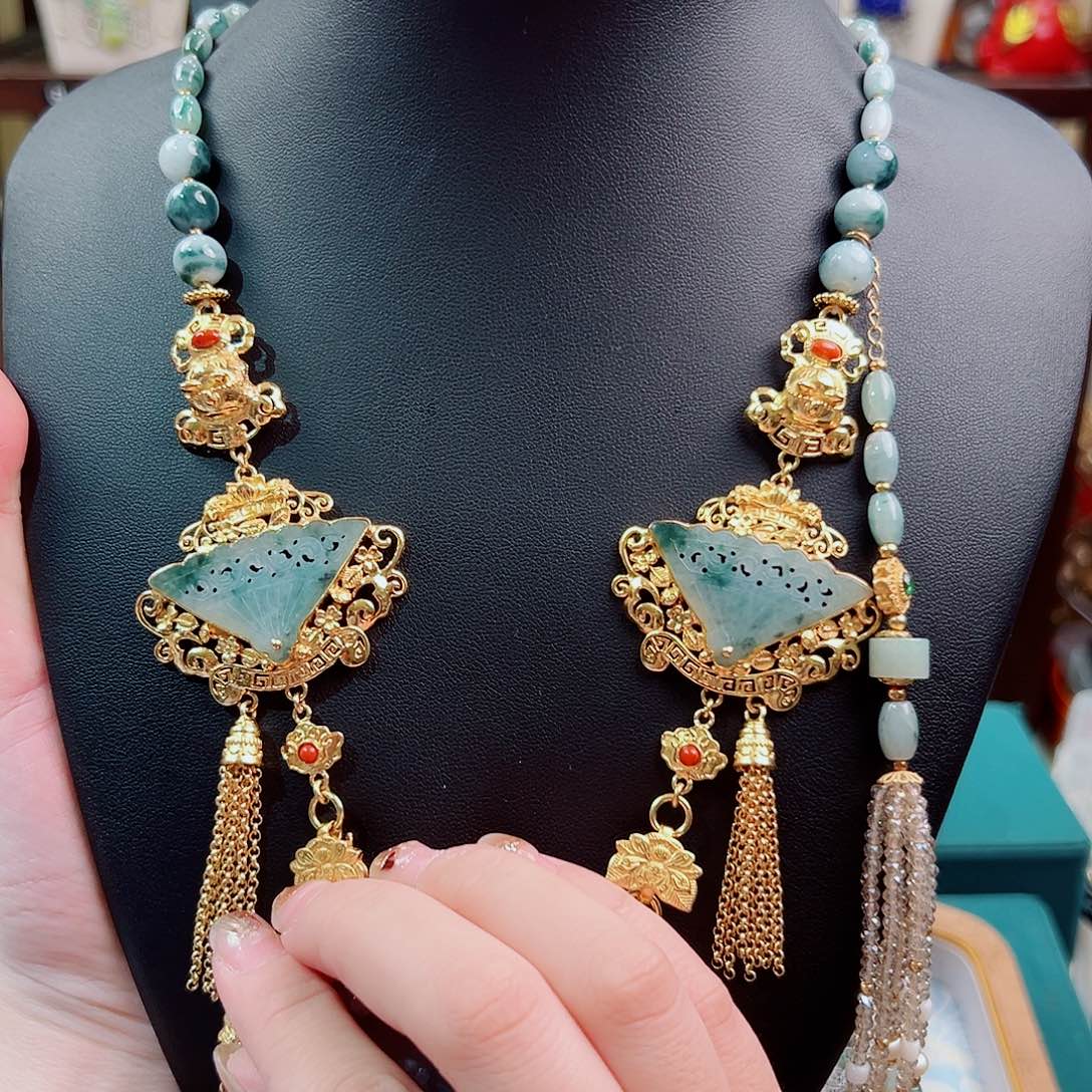 翡翠银S925镶嵌项链锦象原创设计款式项链