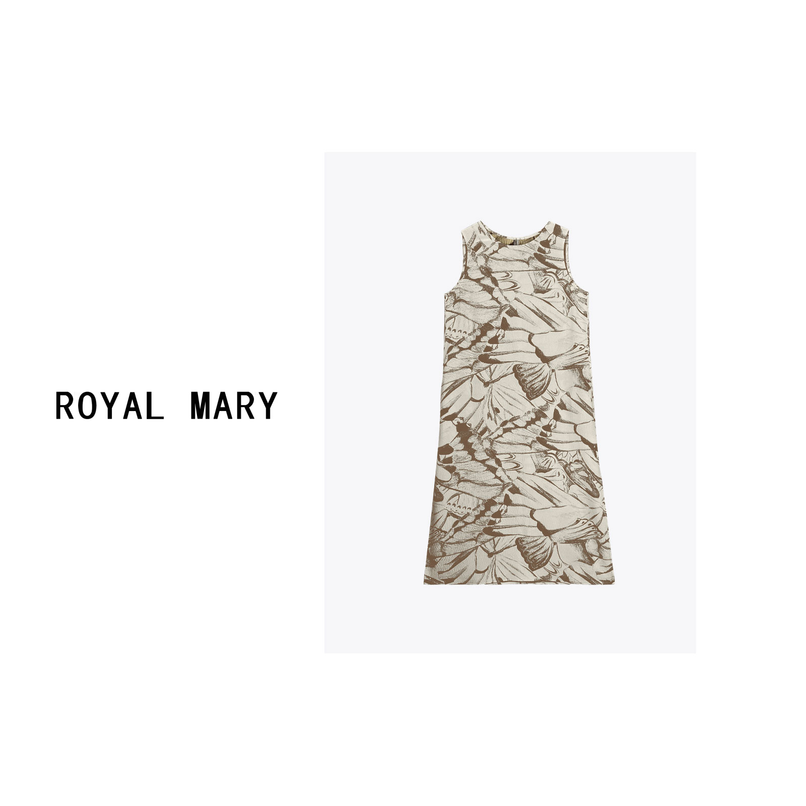 ROYAL MARY高奢时尚潮流复古舒适休闲百搭印花连衣裙SJ005-1