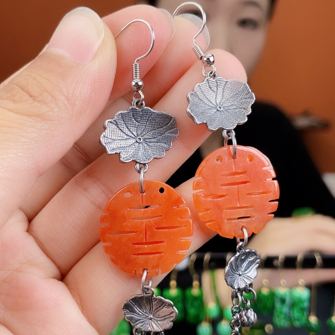 翡翠未镶嵌耳饰饰品