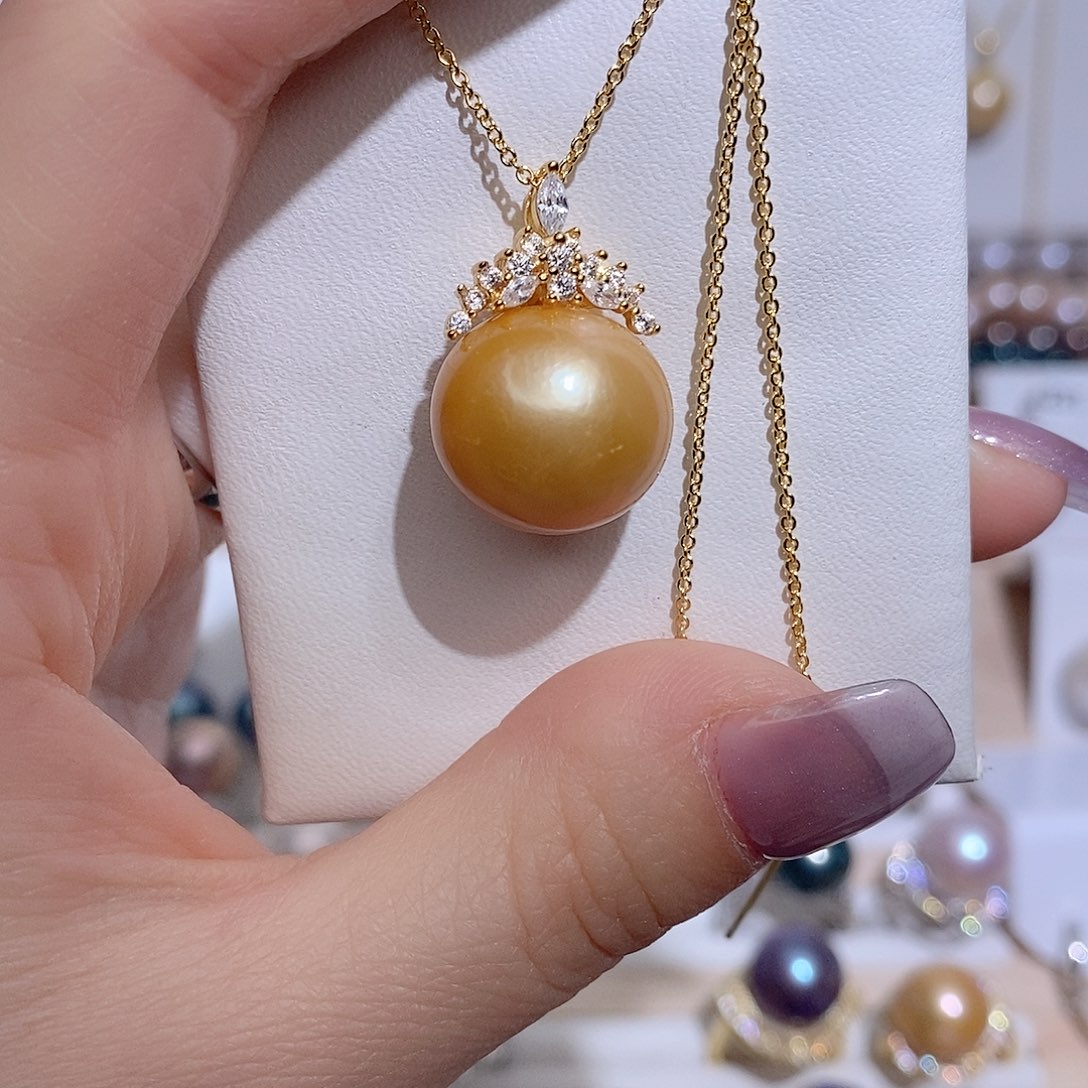 淡水珍珠银S925镶嵌吊坠(赠链)淡*s y