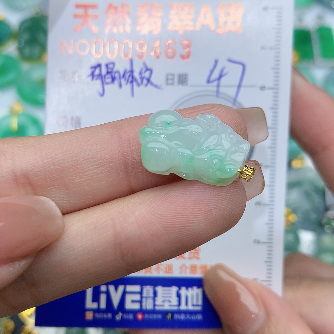 翡翠颈饰18K金镶嵌貔貅