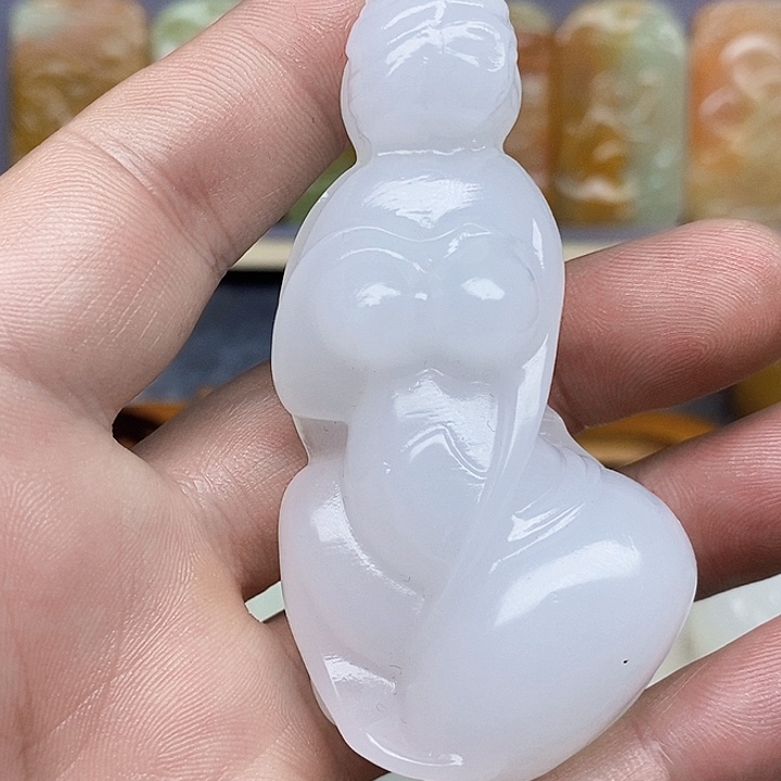 非金属无天*大玉贵人，手把件