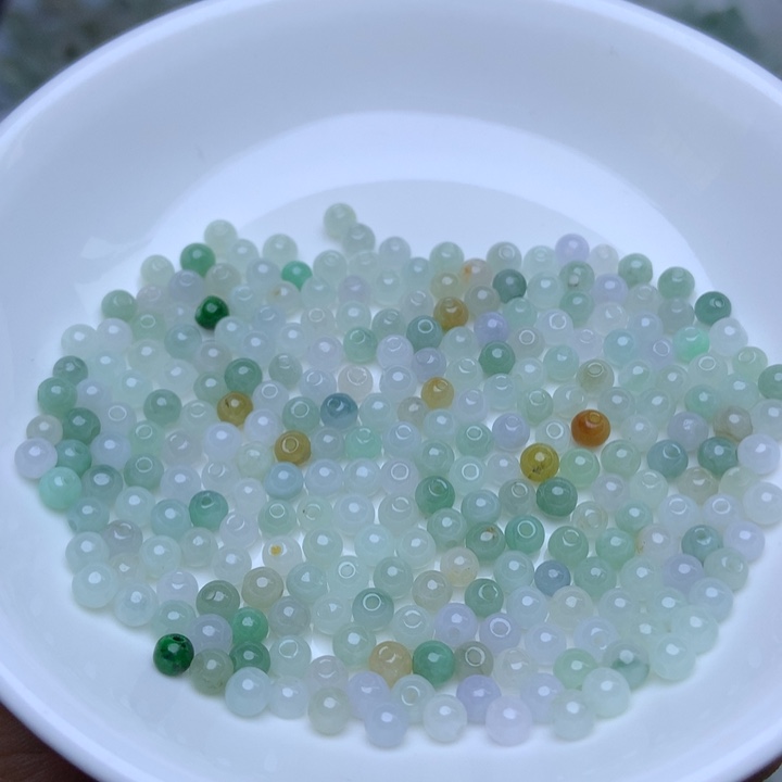 散珠翡翠卡3.8冰绿白100颗