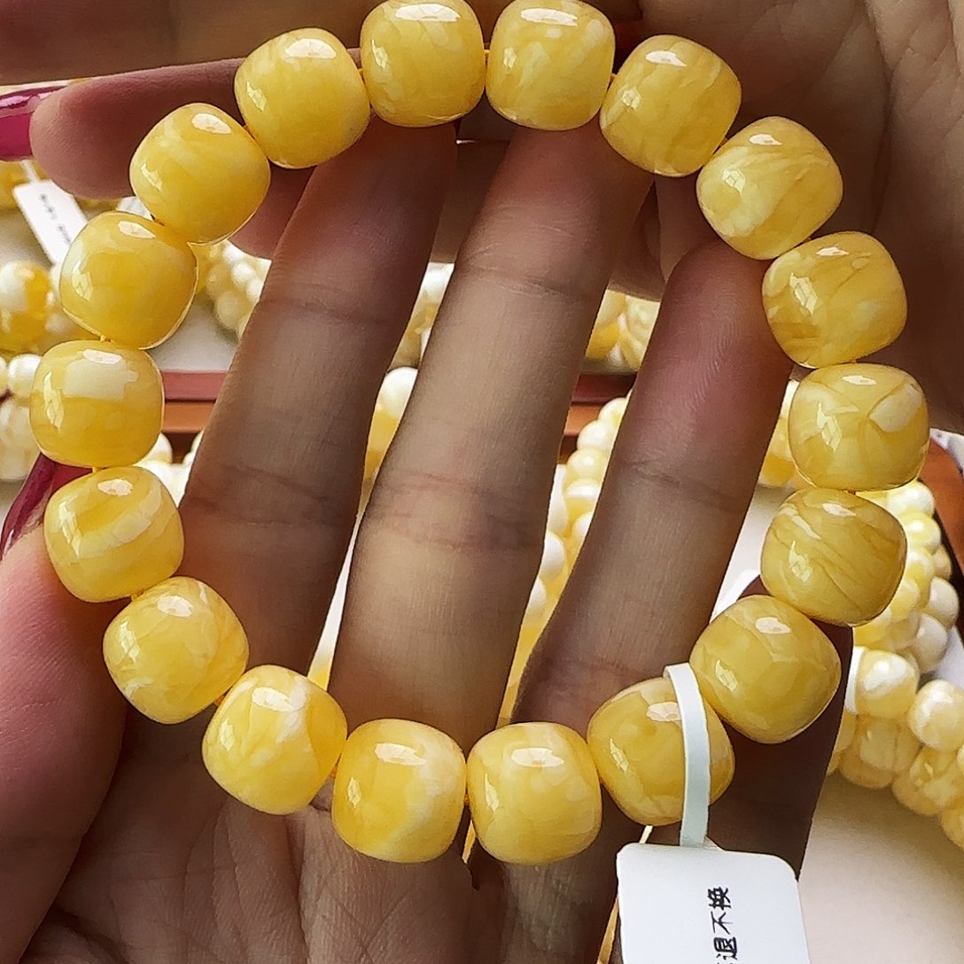 琥珀未镶嵌手链蜜蜡手串