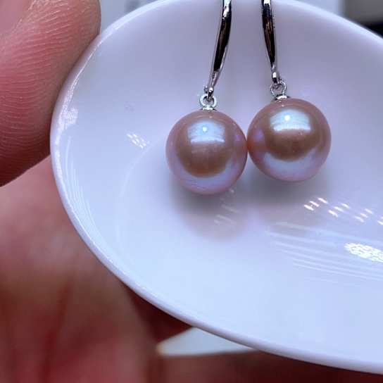 淡水珍珠耳饰银S925镶嵌