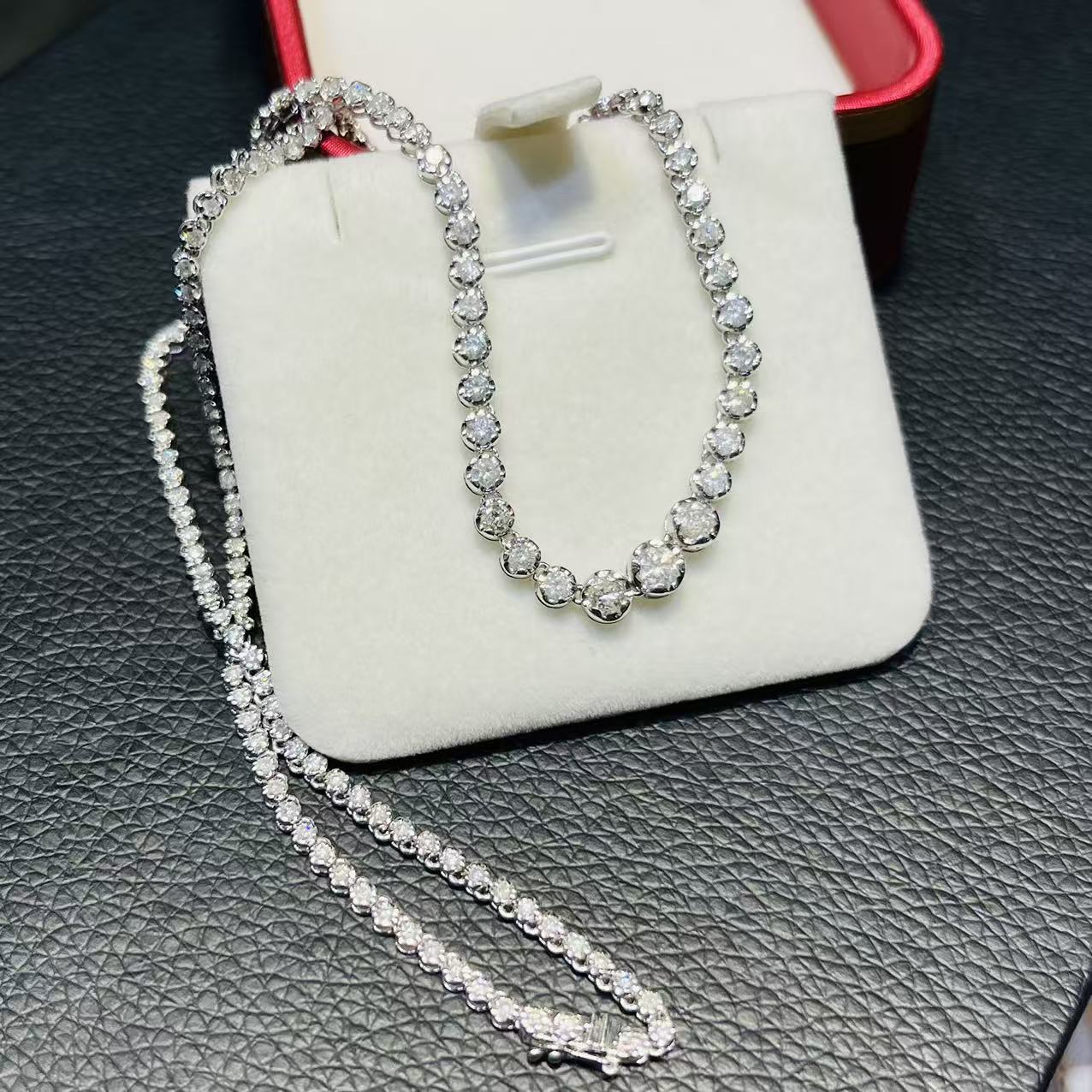 杨教授珠宝 5克拉钻石项链 网球项链    JZ