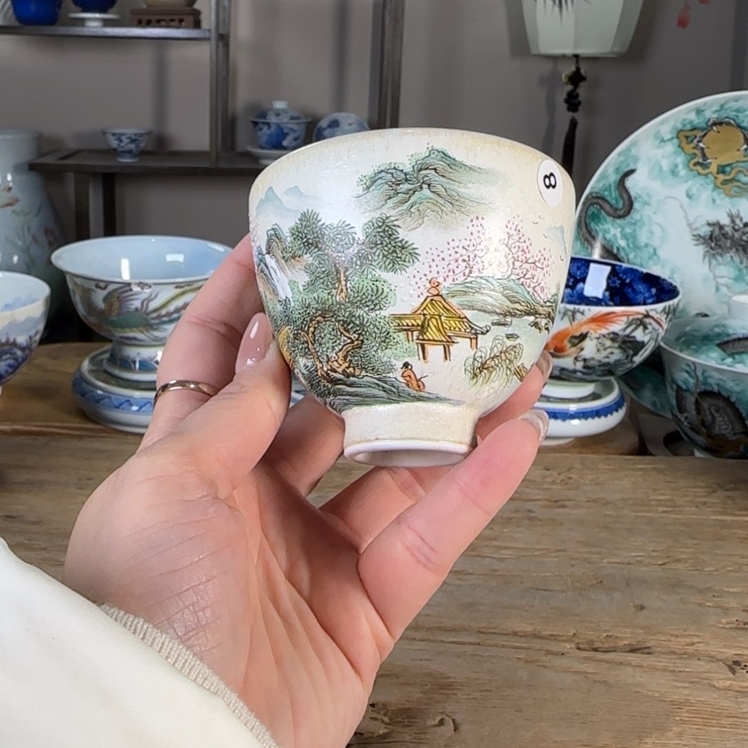 杯景德镇陶瓷柴烧多人