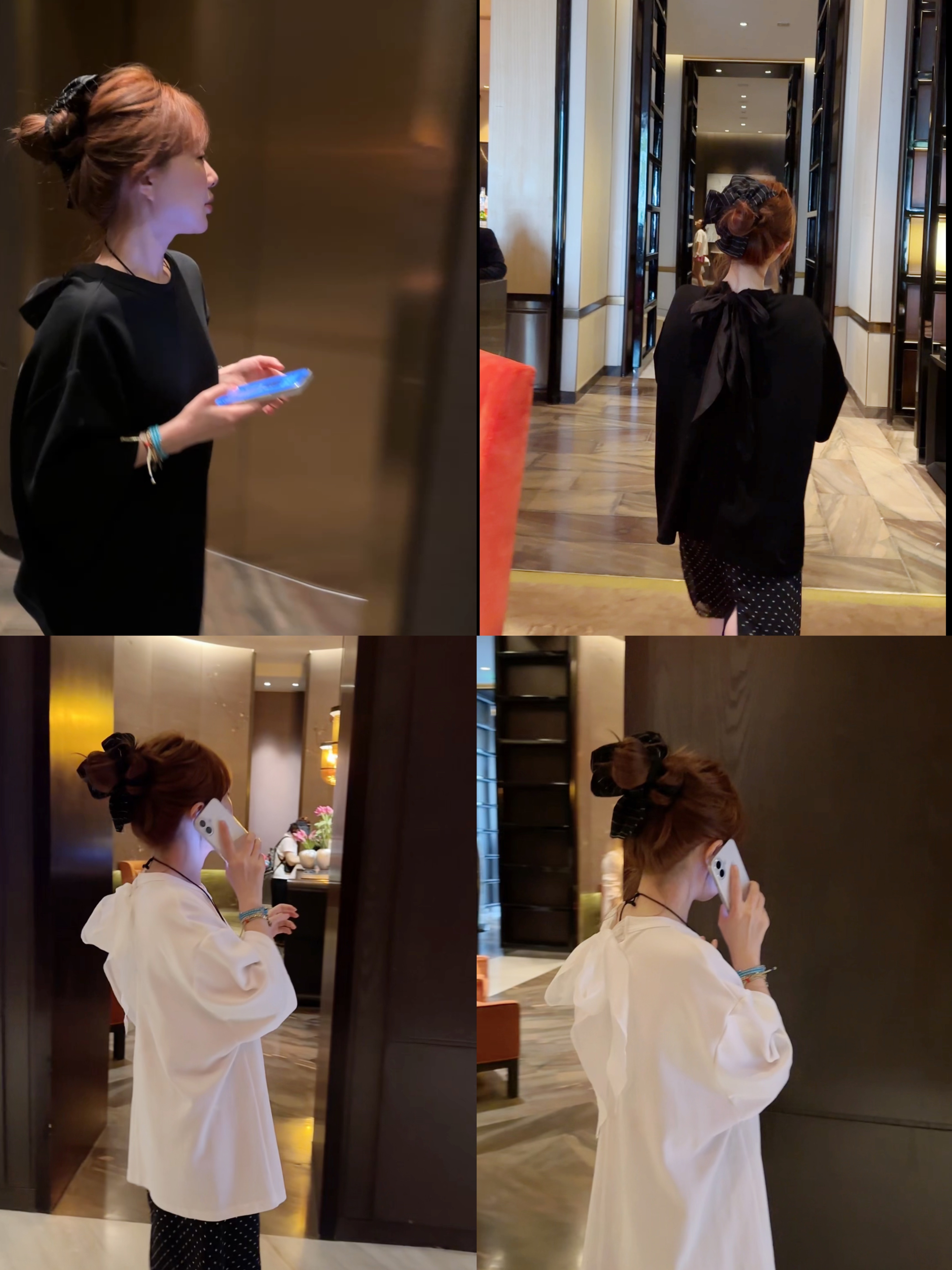 【BORAKOO】【吉莉】黑/白 两色蝴蝶结短袖T恤