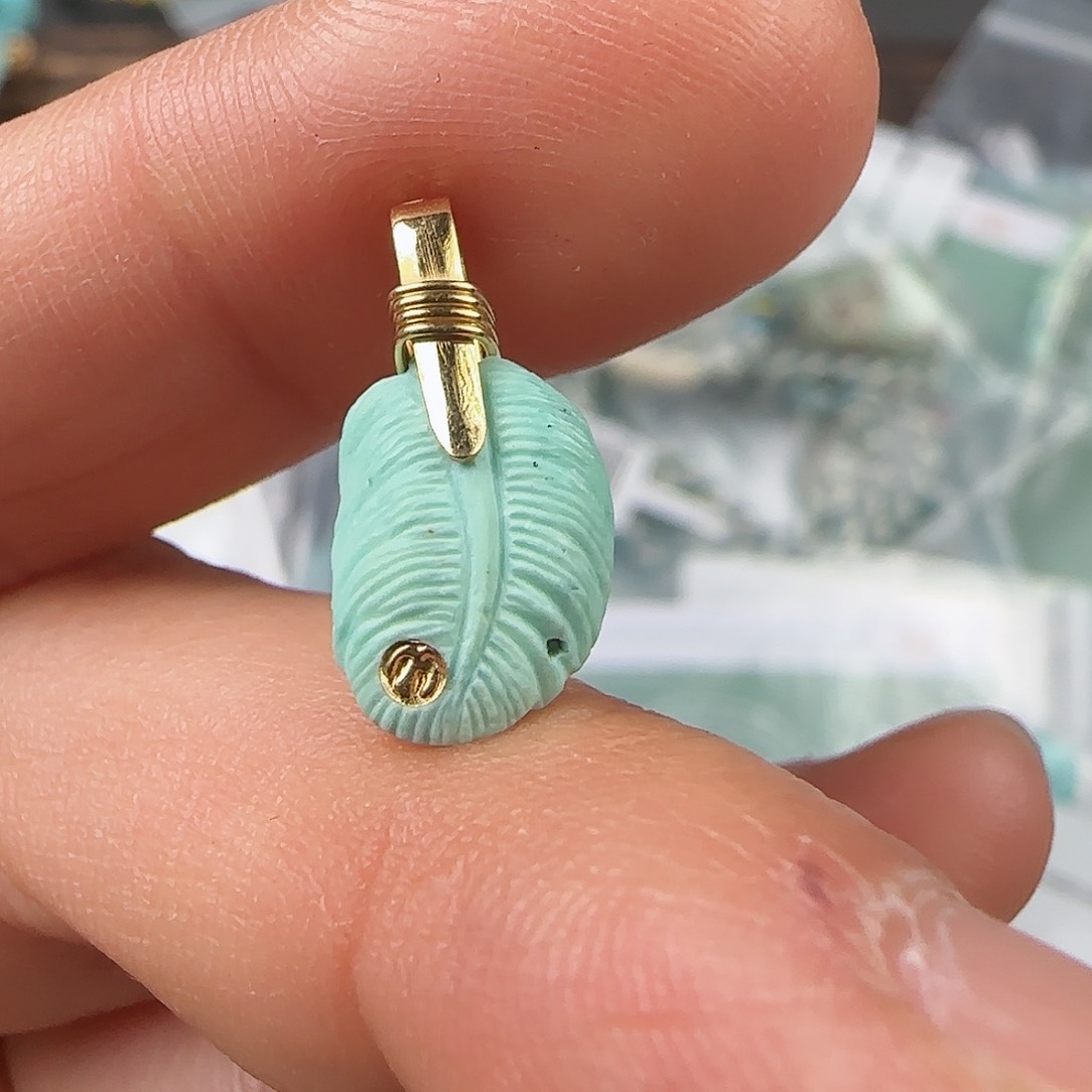 绿松石珠宝半成品18K金镶嵌